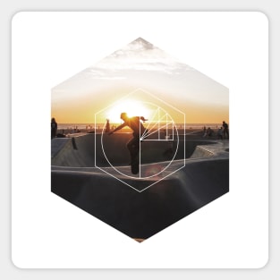 Sunset Skateboard Geoemtric Photography Magnet